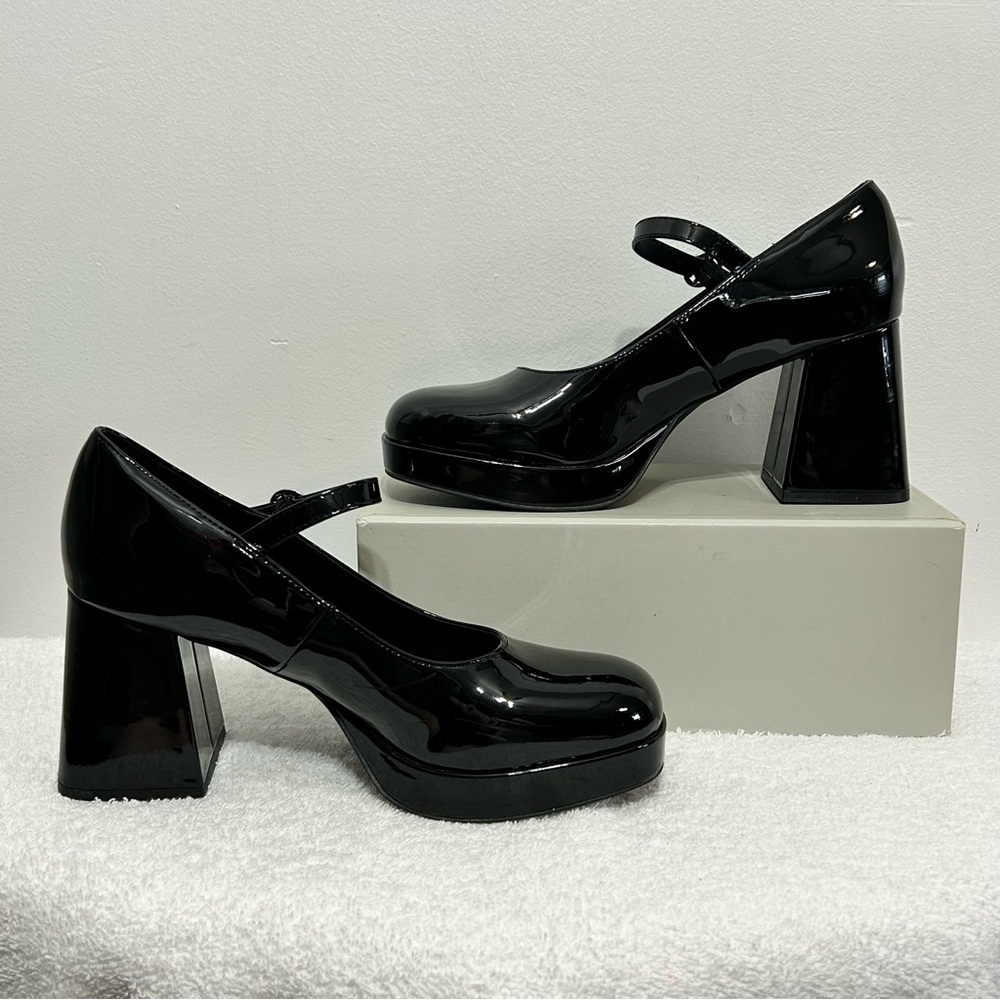 Madden Girl Chunky Platform Y2K Retro Mary Janes Womens Size 9 Black - Picture 2 of 14